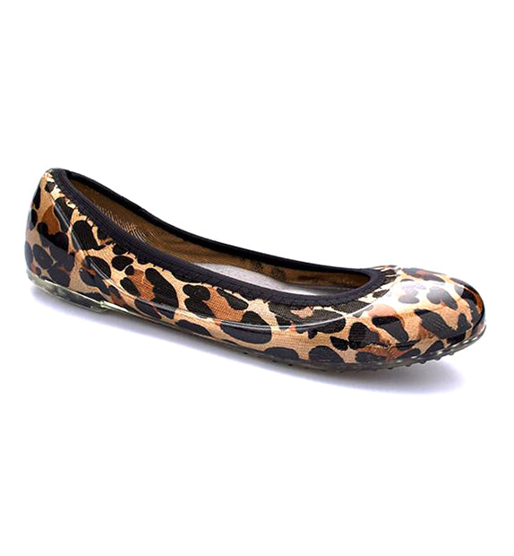 ja-vie leopard animal print jelly flats shoes