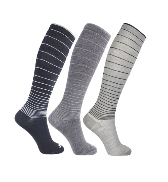 Merino Wool Compression Socks#color_black-mocha-light-grey