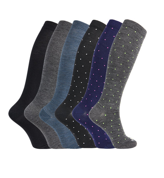 Merino Wool Compression Socks#color_black-grey-denim-black-grey-navy