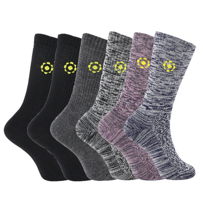 86% Rich Merino Wool Everyday Crew Socks - 6 Pack