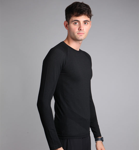 Men's Active Seamless Compression  Thermal Merino Base Layer