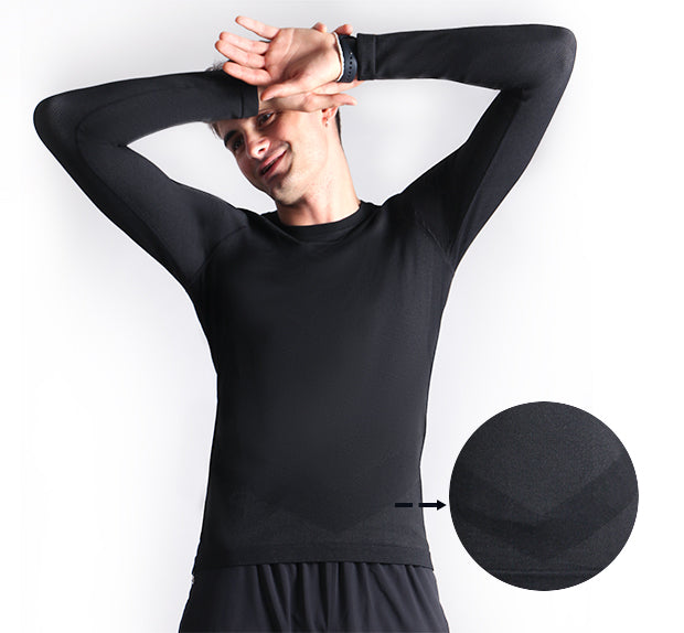 Men's Active Seamless Compression  Thermal Merino Base Layer