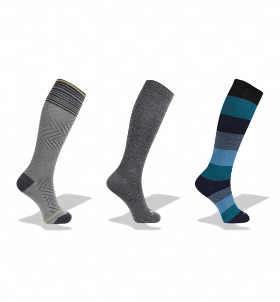 Pick Your Own 3 Pair Pack Rich Merino Wool Everyday Compression Socks (15-20mmHg)