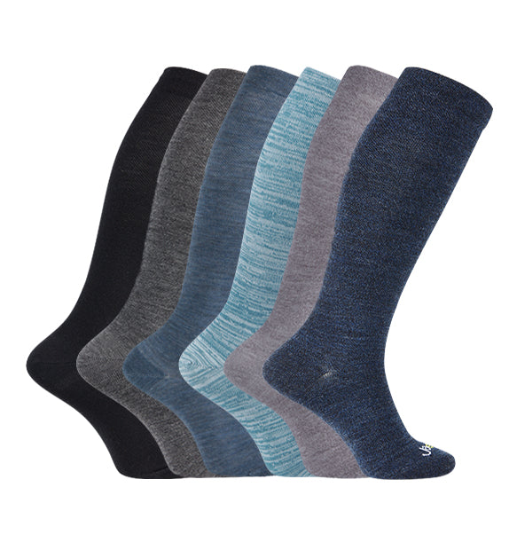 Merino Wool Compression Socks#color_black-grey-denim-teal-blue-brown-dark-denim