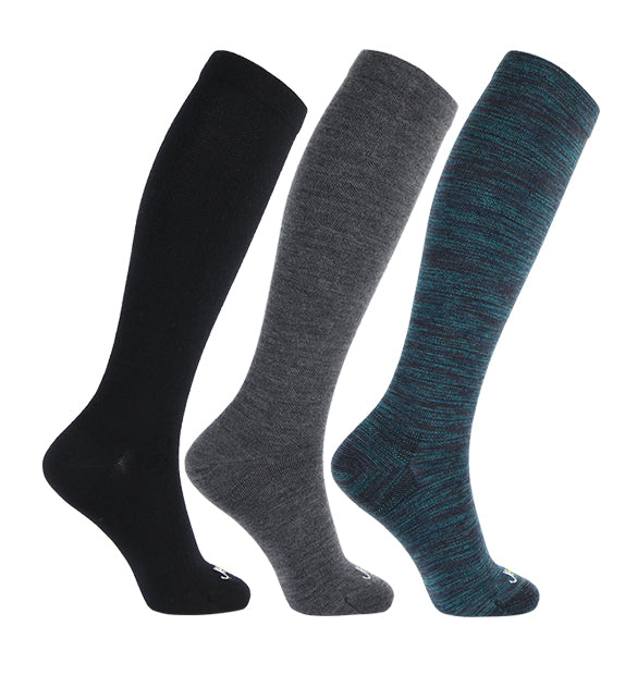 Cashmere Compression Socks#color_black-grey-night-sky-blue