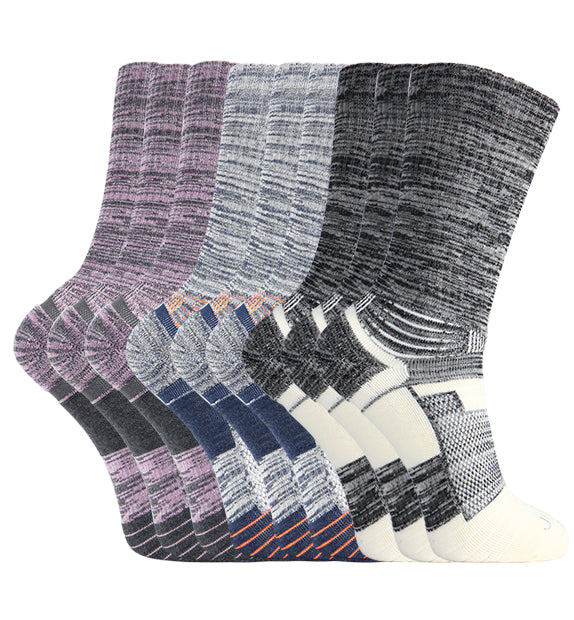 Merino Performance Active Crew Socks#color_black-navy-purple