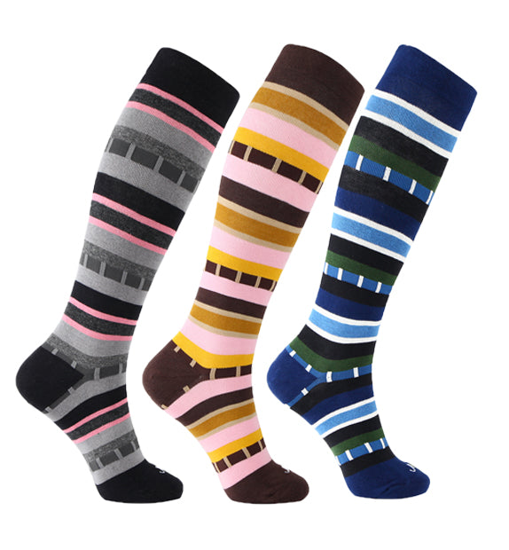 Cotton Compression Socks#color_black-brown-blue