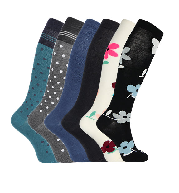 Merino Wool Compression Socks#color_white-turquoise-grey-ocean-blue-black-black