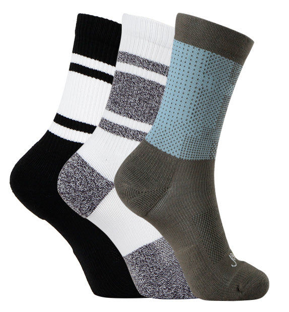 Perfromance Compression Active Crew Socks#color_black-white-green