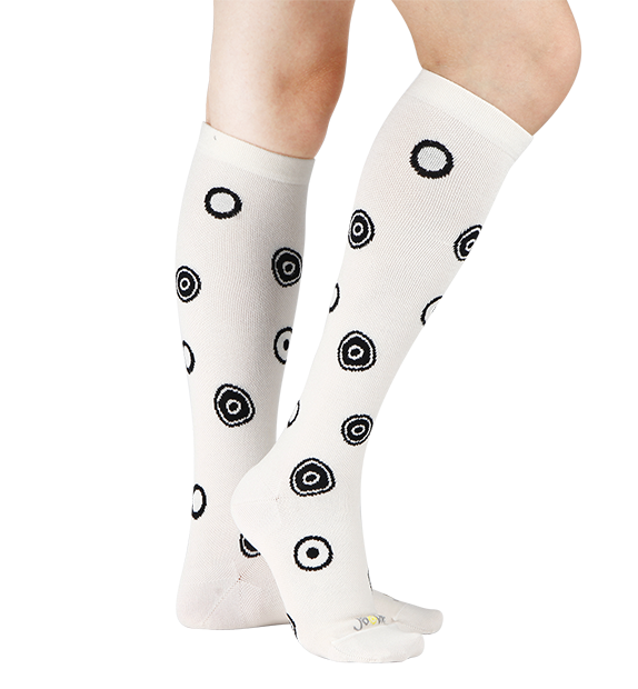 66% Rich Merino Wool Everyday Compression Socks (15-20mmHg) - Circles - 3 Pack