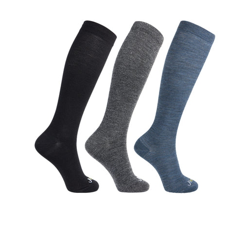 Merino Wool Compression Socks#color_black-grey-denim