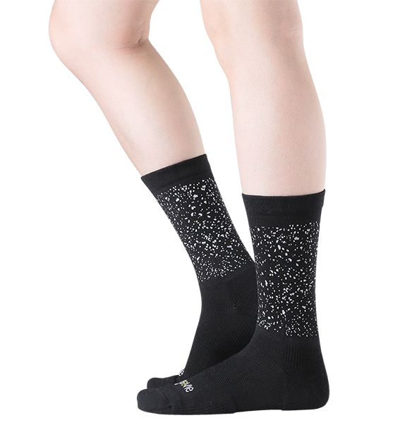 Cotton Reflective Performance Targeted Compression Crew Socks - 3 Pack