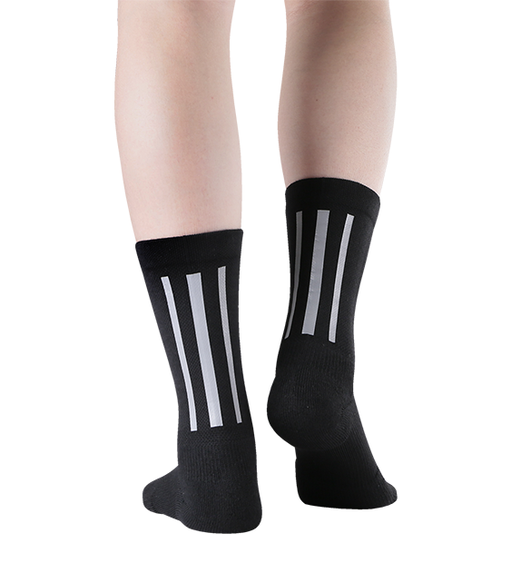 Cotton Reflective Performance Targeted Compression Crew Socks - 3 Pack