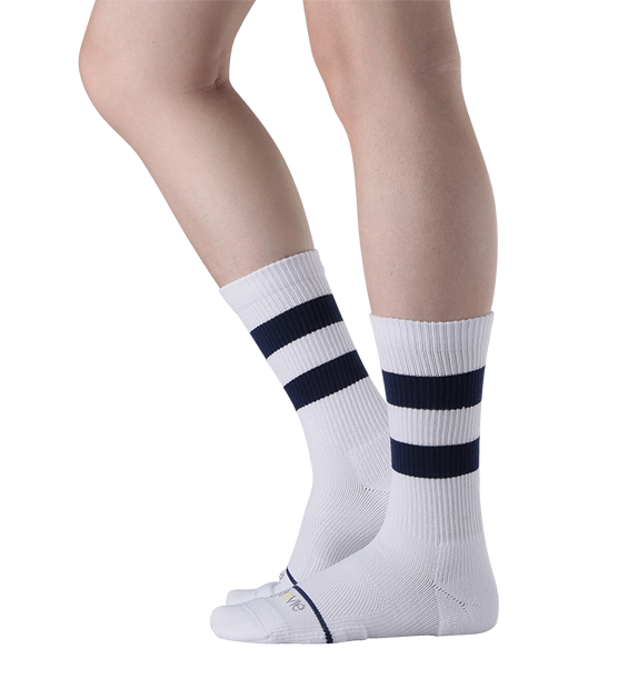 Cotton Vintage Stripe Performance Targeted Compression Crew Socks - 6 Pack