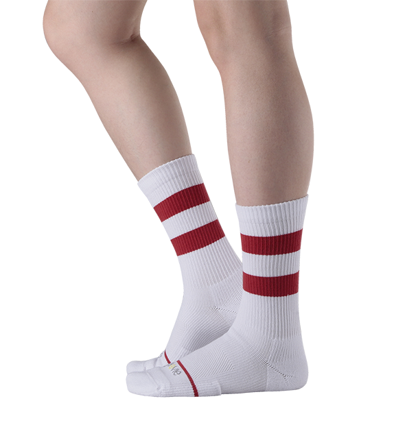 Cotton Vintage Stripe Performance Targeted Compression Crew Socks - 6 Pack