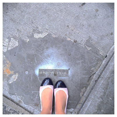 ja-vie black cap/shell pink jelly flats shoes