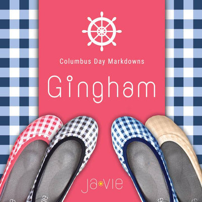 ja-vie hibiscus gingham jelly flats shoes