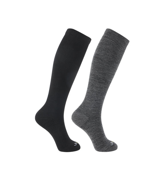 Merino Wool Compression Socks#color_black-med-grey
