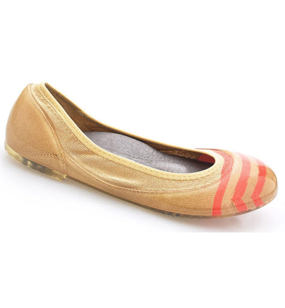 ja-vie sand/coral stripe jelly flats shoes