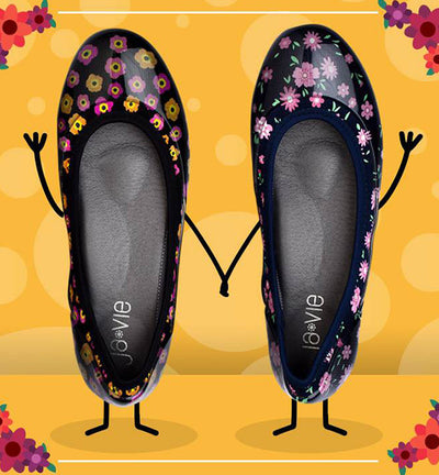 ja-vie baby floral navy jelly flats shoes
