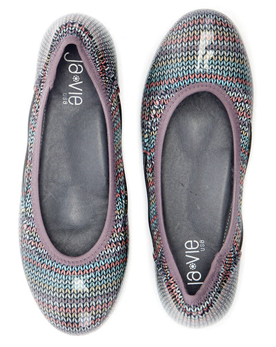 ja-vie pastel sweater knit print jelly flats shoes