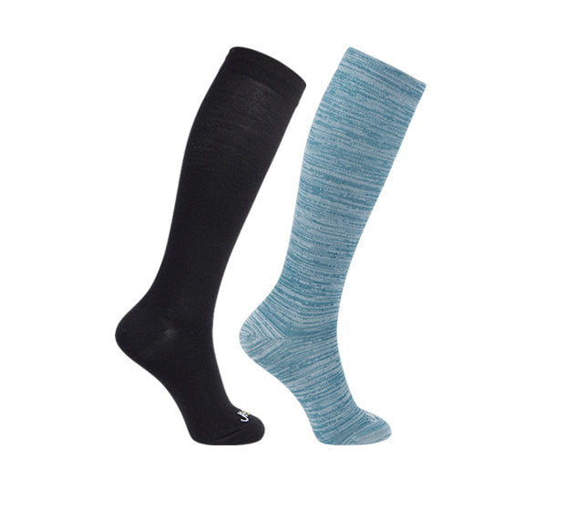 Merino Wool Compression Socks#color_black-teal-blue
