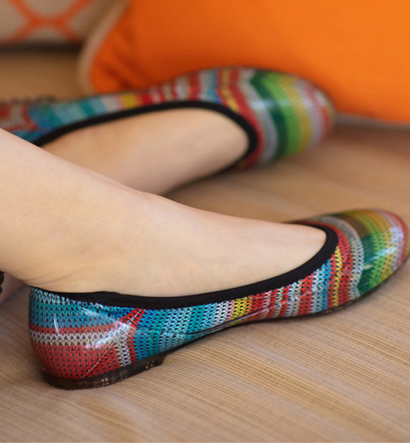 ja-vie Sarape Stripe jelly flats shoes