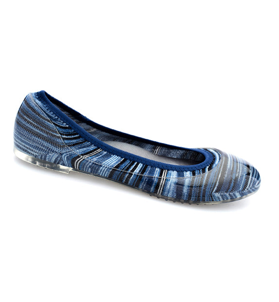 ja-vie twilight blue stripe jelly flats shoes