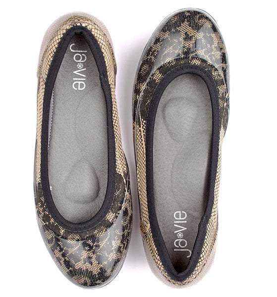 ja-vie camel/black lace jelly flats shoes