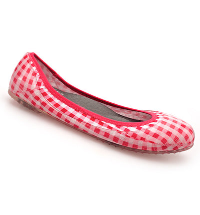 ja-vie hibiscus gingham jelly flats shoes