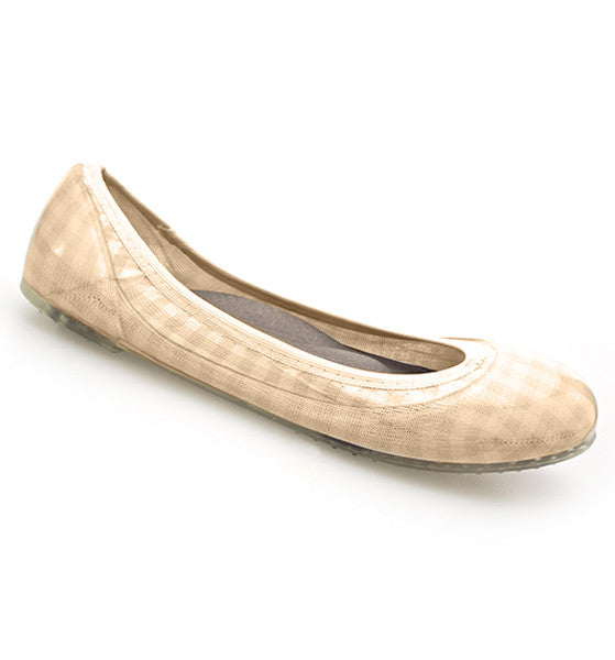 ja-vie tan gingham jelly flats shoes