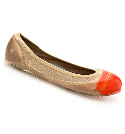 ja-vie chain Flame/nude jelly flats shoes