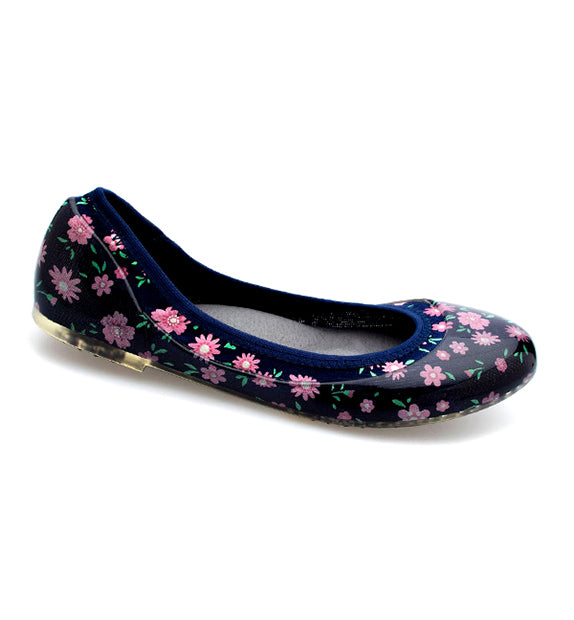 ja-vie baby floral navy jelly flats shoes