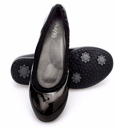 ja-vie black ruffle jelly flats shoes