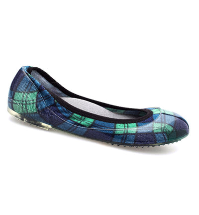 ja-vie blue/green plaid jelly flats shoes