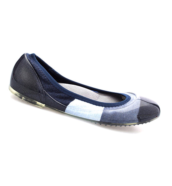 ja-vie denim colorblock jelly flats shoes