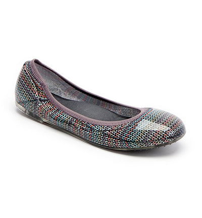 ja-vie pastel sweater knit print jelly flats shoes