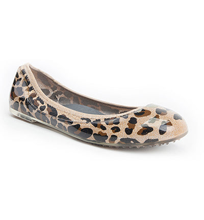 ja-vie shimmering gold leopard jelly flats shoes