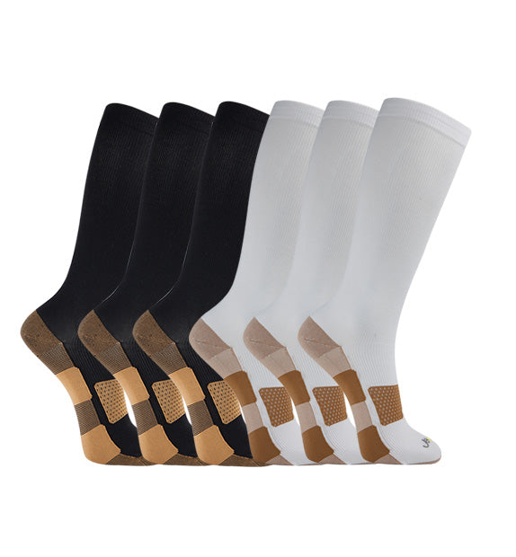 Copper Compression Socks#color_black-white