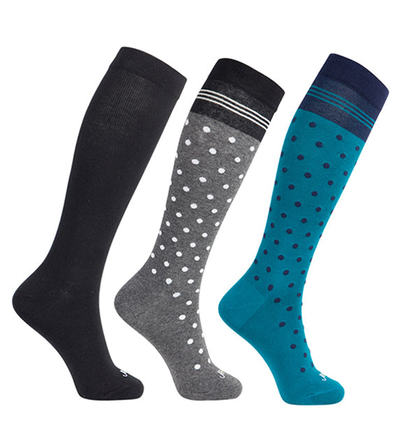 Cotton Compression Socks#color_black-grey-teal