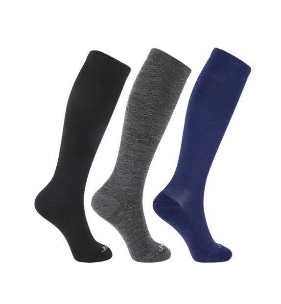 Merino Wool Compression Socks#color_black-grey-navy