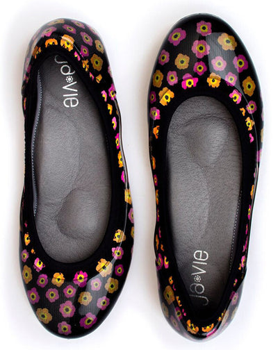 ja-vie poppy floral black jelly flats shoes