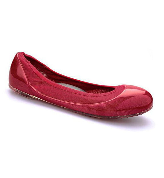 ja-vie true red jelly flat shoes