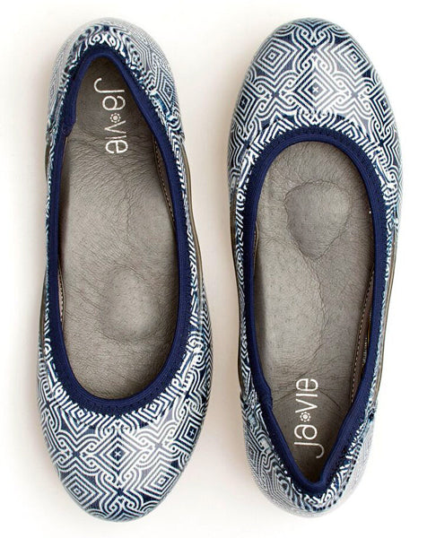 ja-vie navy/white mosaic jelly flats shoes