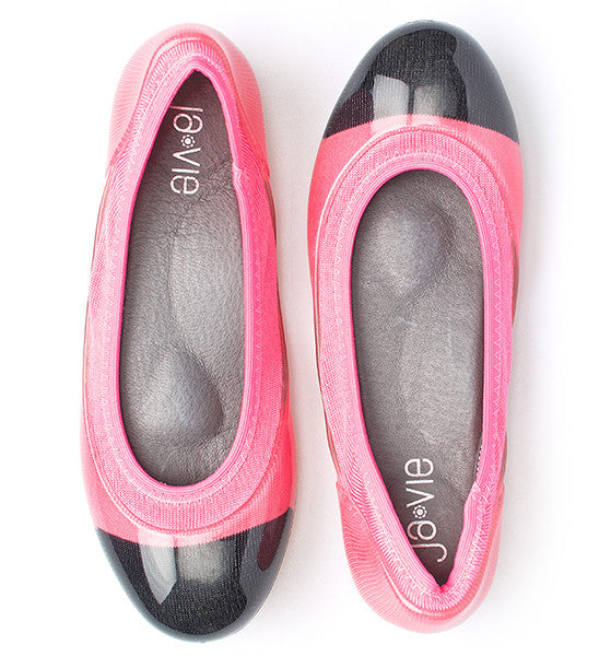 Pink and black flats on sale