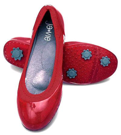 ja-vie true red jelly flat shoes
